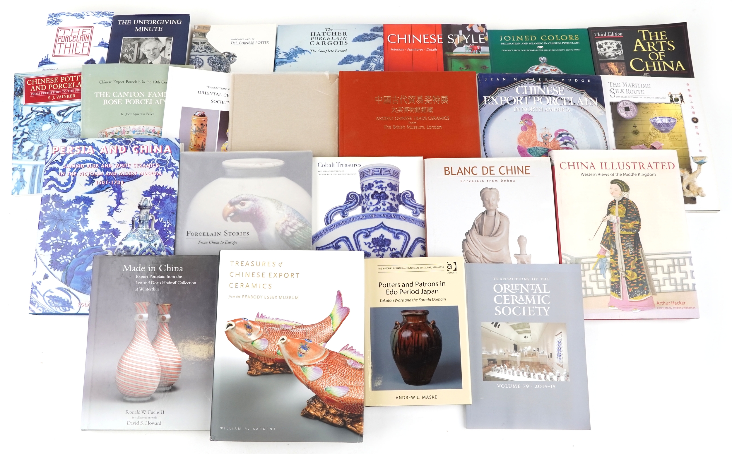 A collection of Chinese porcelain reference books.