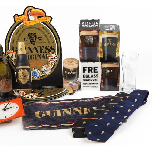 2327 - A collection of vintage and later Guinness memorabilia including antique bottle, glasses with boxes,... 