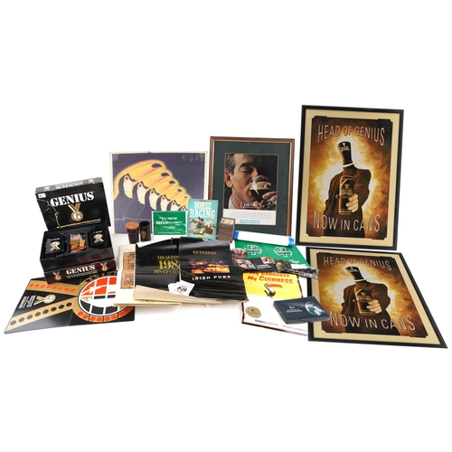 2329 - Vintage and later Guinness memorabilia including 1997 calendar, bar mats, The Guinness Book of Recor... 