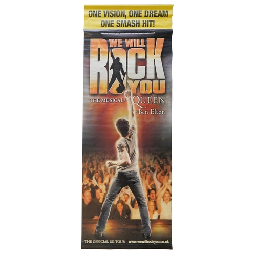 1044 - A large We Will Rock You The Musical by Queen and Ben Elton double sided theatre banner, 300cm x 120... 