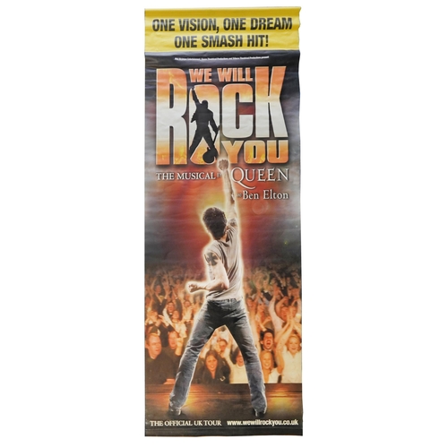 1044 - A large We Will Rock You The Musical by Queen and Ben Elton double sided theatre banner, 300cm x 120... 