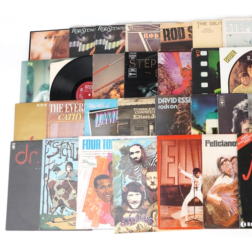 1058 - Vinyl LP records including David Essex, David Bowie, Rod Stewart and Stephen Stills.