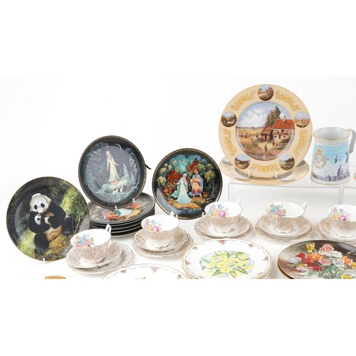 1151 - A mixed group of ceramic items including Spode collector's plates, a 22ct gold decorated tea set, a ... 