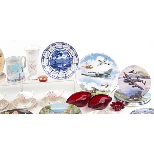 1151 - A mixed group of ceramic items including Spode collector's plates, a 22ct gold decorated tea set, a ... 