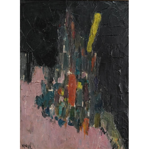 1521 - Manner of Kinley - Abstract, impasto oil on board, framed, 66cm x 49cm.