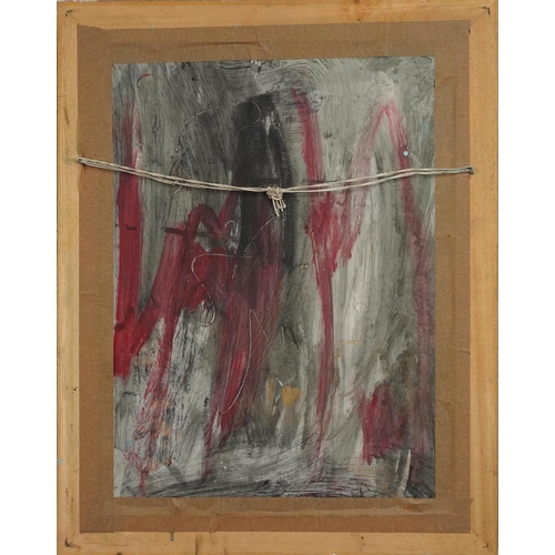 1521 - Manner of Kinley - Abstract, impasto oil on board, framed, 66cm x 49cm.