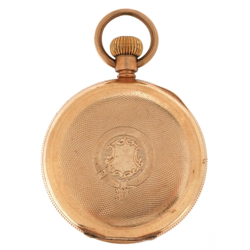 3127 - Waltham, a ladies Waltham Mass 14ct gold plated open face top wind pocket watch having enamelled dia... 