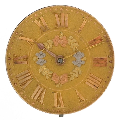 3671 - Jason Houghton, an antique gentlemen's fusée pocket watch movement having an ornate gilt floral dial... 