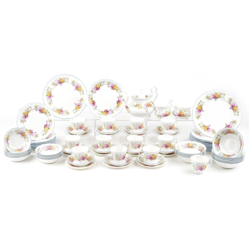 497 - A Royal Albert Summer Garland bone china dinner service circa 1990.