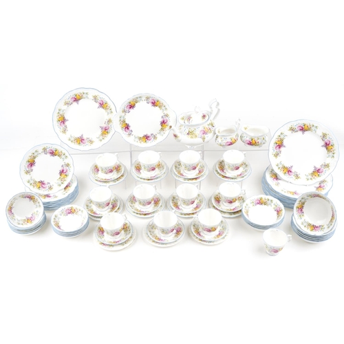 497 - A Royal Albert Summer Garland bone china dinner service circa 1990.