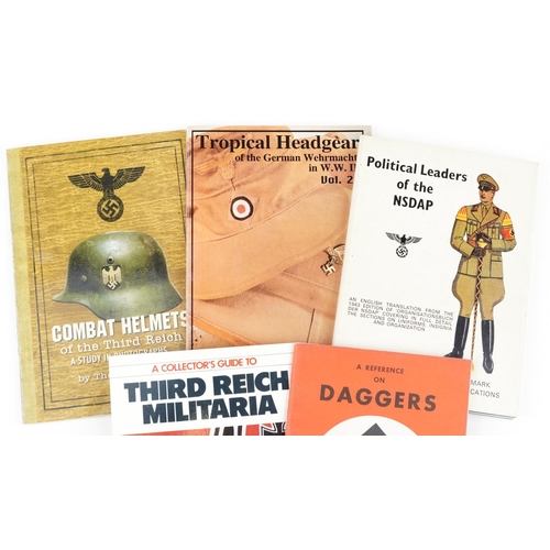 2448 - Five German military interest paperback books including Third Reich Militaria, Combat Helmets of the... 