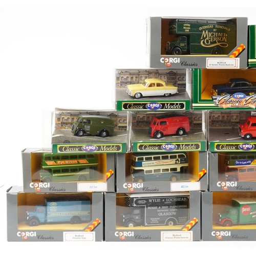 1363 - Twenty Corgi Classics diecast model vehicles with boxes including a 1954 Mercedes 300SL, Jaguar Mark... 