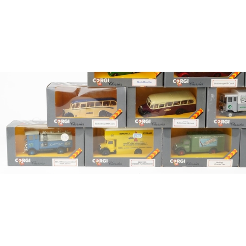 1348 - Twenty Corgi Classics diecast model vehicles with boxes including Bedford O Series van, Bedford Type... 