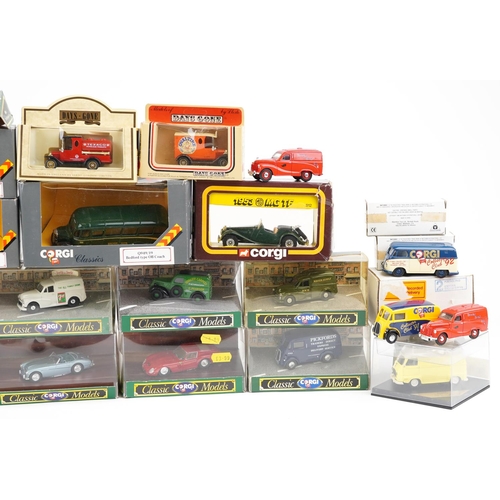 1349 - A large collection of diecast model vehicles including Corgi Classics, Days Gone and Lledo, with box... 