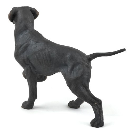 468 - Keza Rudge - British 20th century ceramic sculpture of a dog, signed, 26cm high, note: daughter of E... 