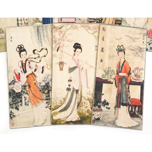 213 - Chinese book of eight illustrations, 38.5cm in length.