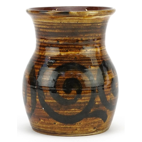 362 - A small mid 20th century studio pottery vase by Leonard Stockley of Weymouth, 13cm high.