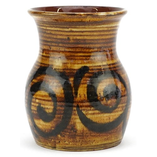 362 - A small mid 20th century studio pottery vase by Leonard Stockley of Weymouth, 13cm high.