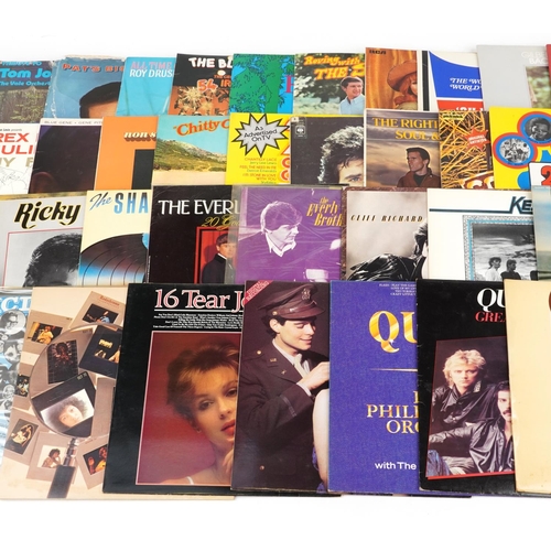 1056 - Vinyl LP records including David Essex, Jim Reeves, Shakin' Stevens, Elvis Presley, Madness, The Hol... 