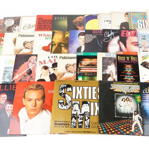 1056 - Vinyl LP records including David Essex, Jim Reeves, Shakin' Stevens, Elvis Presley, Madness, The Hol... 