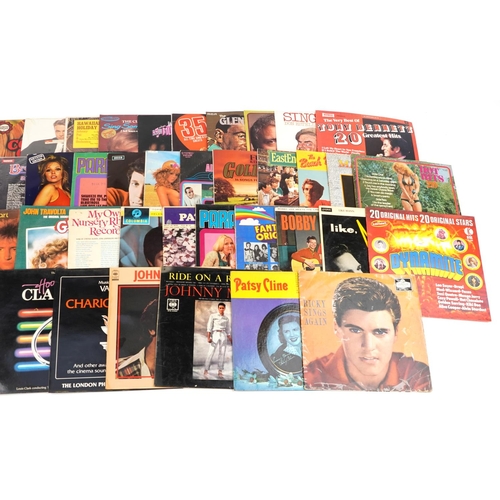 1057 - Vinyl LP records and 45rpm records including Johnny Matthis, Elvis Presley, The Beatles, Culture Clu... 