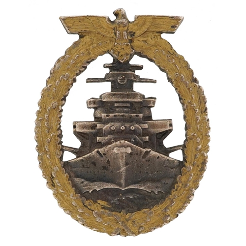 2484 - A German military interest High Seas Fleet cap badge.