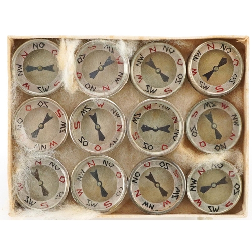 2492 - Twelve German military interest Luftwaffe escape compasses.