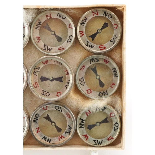 2492 - Twelve German military interest Luftwaffe escape compasses.