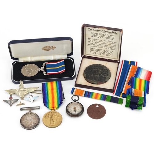 2379A - British militaria including a World War I medal pair awarded to 14183 CPL.F.C.GILBERT.R.SUSS.R., a N... 