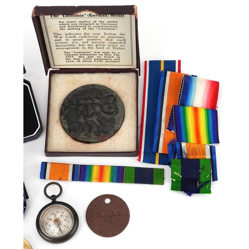 2379A - British militaria including a World War I medal pair awarded to 14183 CPL.F.C.GILBERT.R.SUSS.R., a N... 