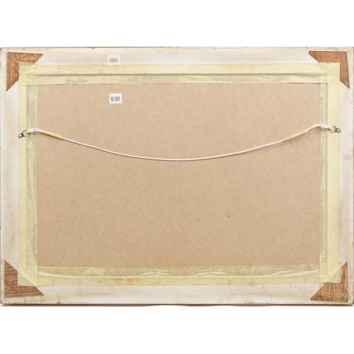 2017 - A modern gilt framed rectangular wall mirror, 50cm x 75cm.