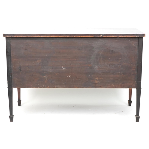 2037 - A late Victorian serpentine fronted mahogany sideboard fitted with three central drawers flanked by ... 