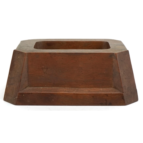 1217 - An Art Deco solid partridge wood coin tray, circa 1930, of tapering rectangular buttressed outline i... 