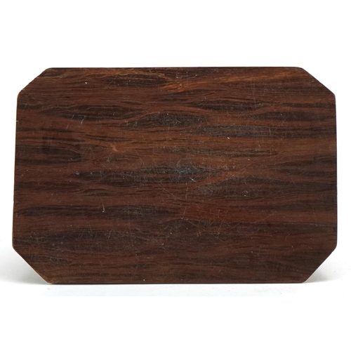 1217 - An Art Deco solid partridge wood coin tray, circa 1930, of tapering rectangular buttressed outline i... 