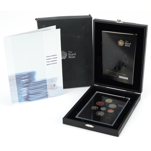 2208 - Elizabeth II 2008 United Kingdom Coinage Royal Shield of Arms coin set by The Royal Mint with box an... 