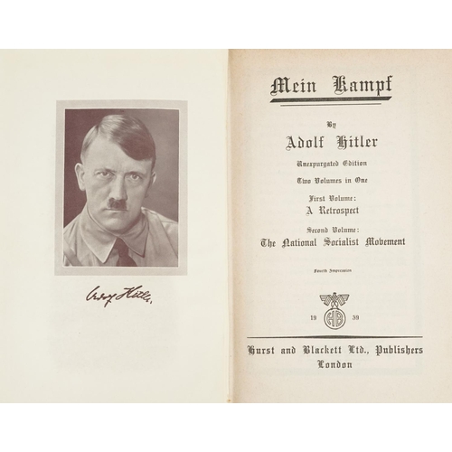 2446 - A German military interest 1939 Mein Kampf hardback book - Unexpurgated Edition two volumes in one.