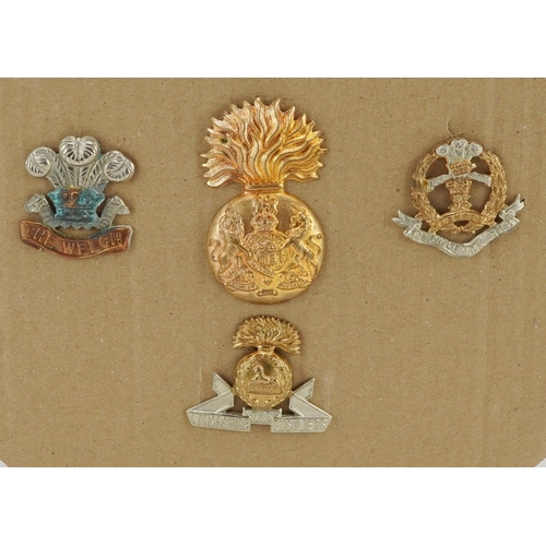 2470 - Ten British military interest cap badges including Middlesex Regiment, Royal Irish Hussars and 3rd K... 