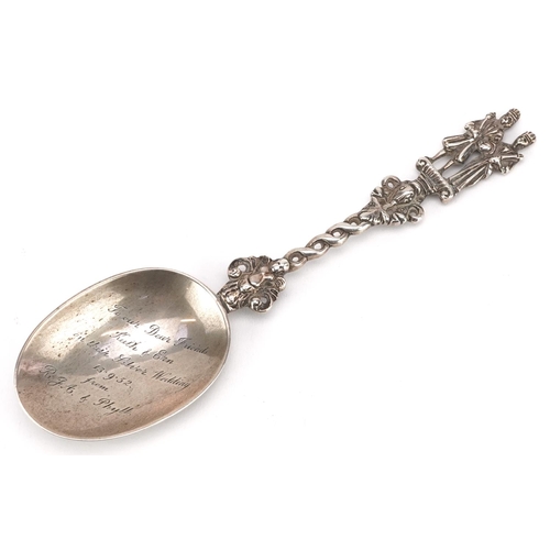 580 - Edward Pairpoint, a Victorian silver apostle spoon, London 1878, 18.5cm in length, 71.6g.