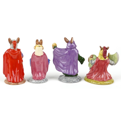 493 - Four Royal Doulton The Arthurian Legends Collection Bunnykins figure, hand painted, boxed.