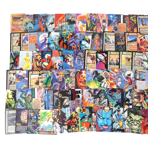 1324 - A collection of vintage and later Marvel trade cards and a Japanese holographic Pokémon card.