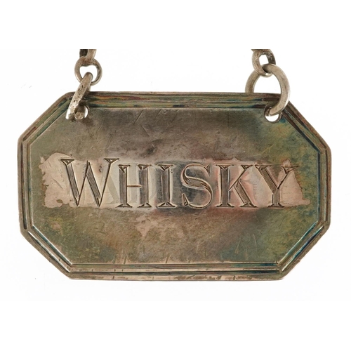 540 - William Knight II, a George V silver whisky decanter label, London 1827, 4.2cm wide, 9.0g.