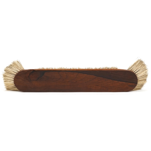 404 - A late 19th century rosewood veneered billiard table brush; Burroughs & Watts, rectangular, with bad... 