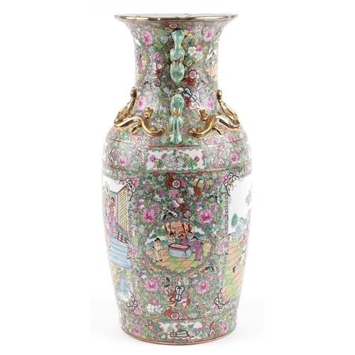 135 - A large Chinese Canton famille rose porcelain floor vase, 20th century, bearing six character mark t... 