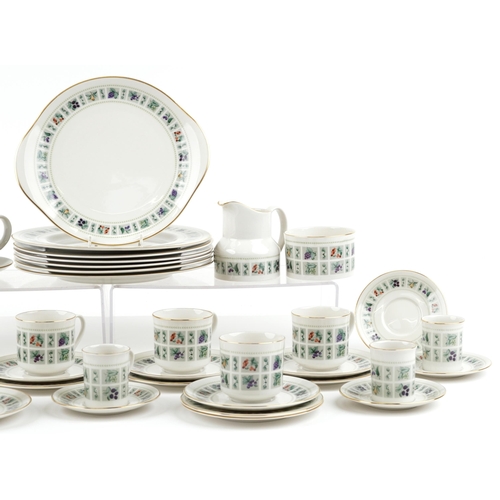 498 - A Royal Doulton Tapestry pattern fine bone china part dinner service comprising, plates, side plates... 