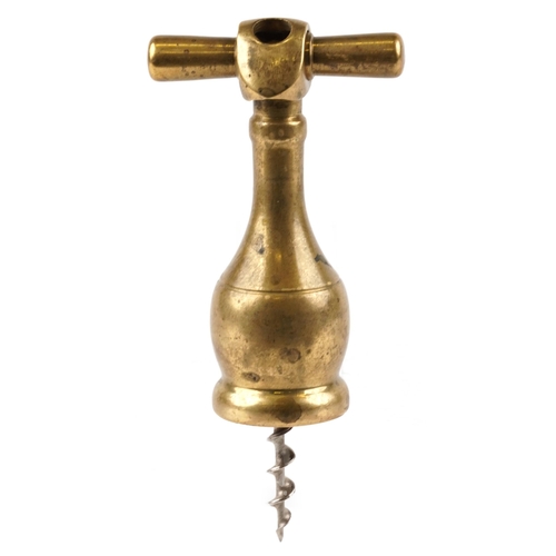 45 - An early 20th century gilt metal corkscrew, 11cm in length.