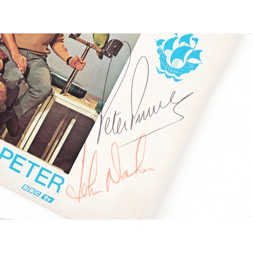  A Blue Peter colour photograph signed by Valerie Singleton, Peter Purves and John Noakes.