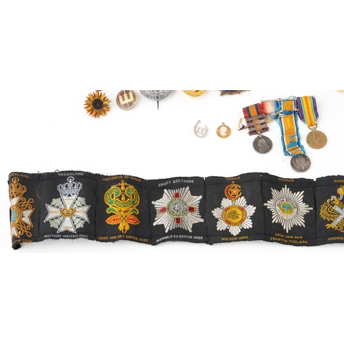 2425 - Militaria including a British military World War I medal awarded to L-30006.DVR.C.COX.R.A., a Britis... 