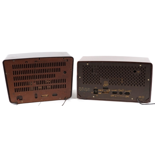 1036 - Two vintage Stella radios including a Bakelite example type ST236A, the largest 39cm wide.