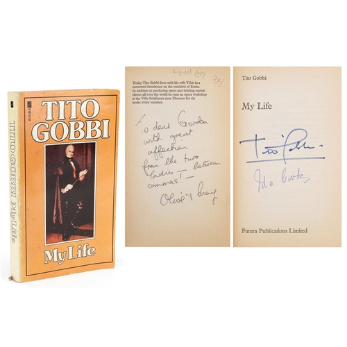 2345 - My Life by Tito Gobbi, a signed paperback book, Futura Publications Limited, 1980 edition.