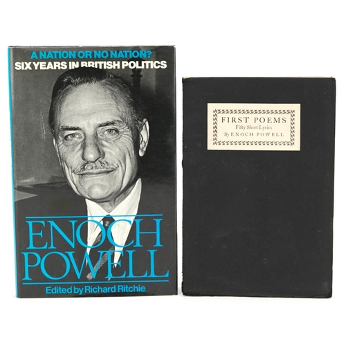 2346 - A Nation or No Nation? Six Years in British Politics by Enoch Powell, signed hardback edition, publi... 